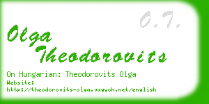 olga theodorovits business card